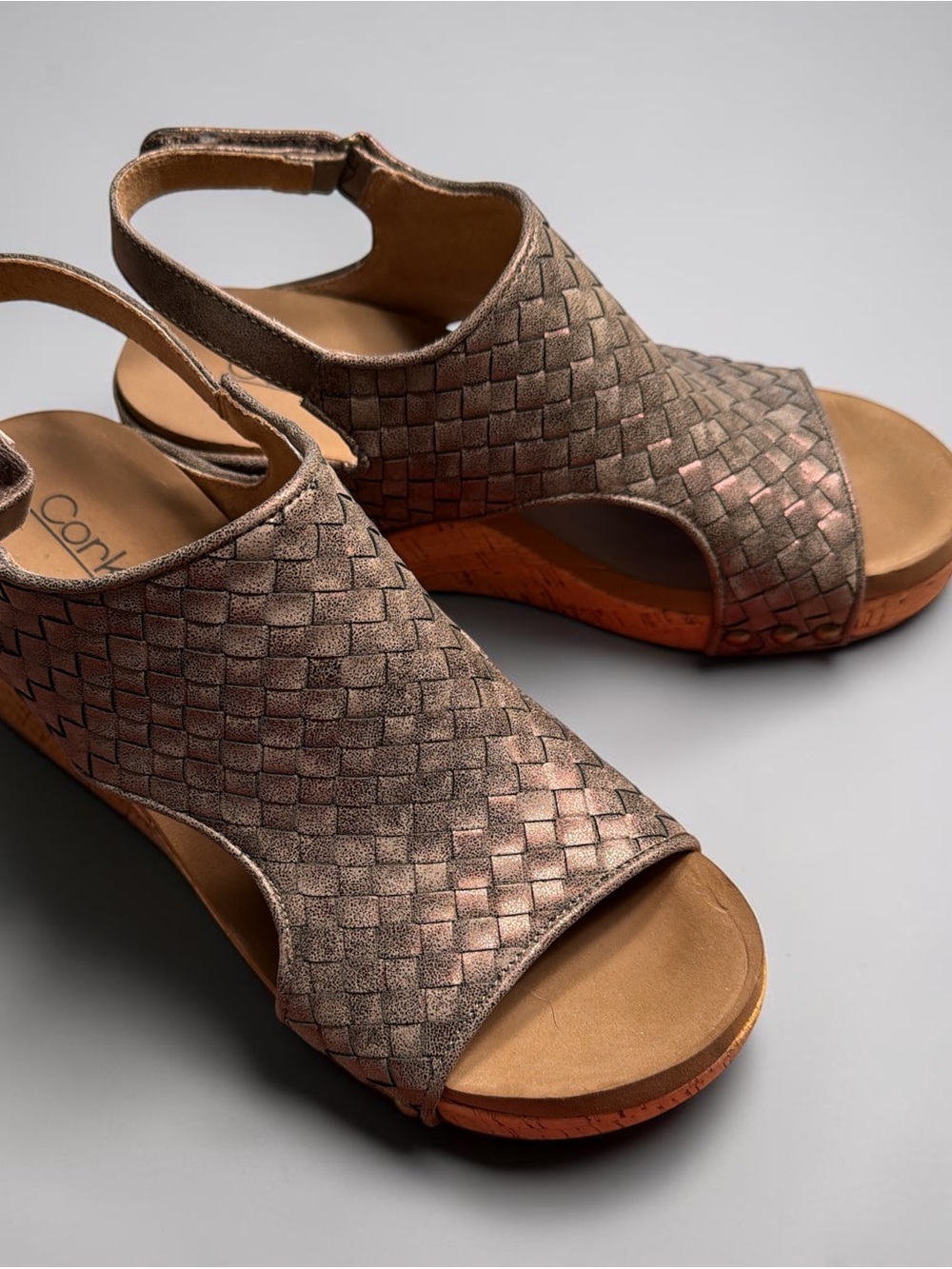 Corkys Metallic Bronze Woven Slingback Sandals